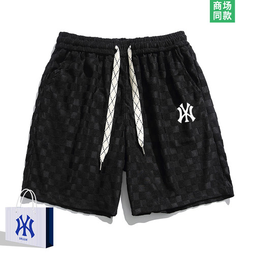 棋盘格短裤男士潮牌五分裤子