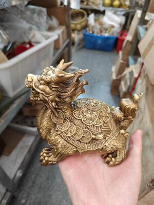 黄铜龙龟摆件五福临门金钱龙头龟客厅玄关办公室压胜福禄寿喜送礼