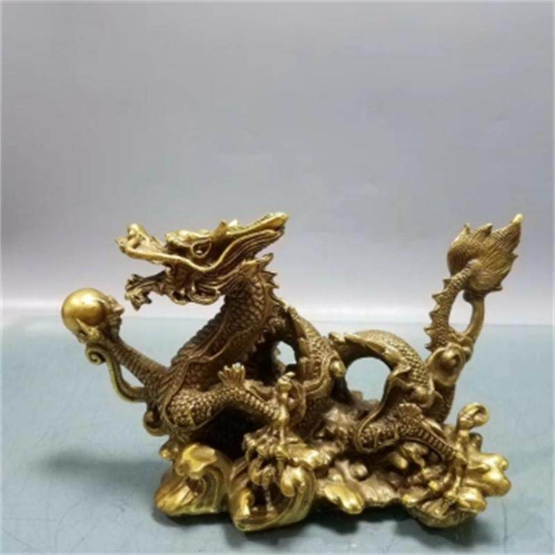 黄铜龙座汉龙腾龙东海龙王旺权贵掌大权避口舌招财青龙位摆件