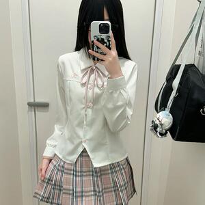 莓喵jk制服长袖衬衫白色学院风内搭百搭打底衫日式抗皱校供感外穿
