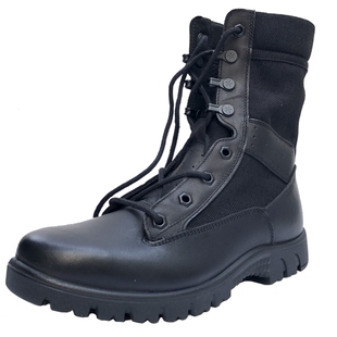 黑色高帮靴子透气男女轻型户外靴真皮保安长筒正品防穿刺护腿男靴