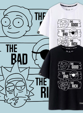 瑞克和莫蒂RickandMorty联名动画周边男女短袖T恤情侣青春百搭jl
