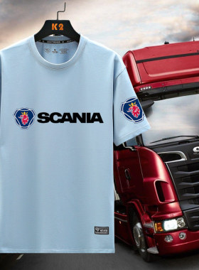 斯堪尼亚scania萨博saab汽车ins重卡司机短袖T恤男女夏季衣服jl