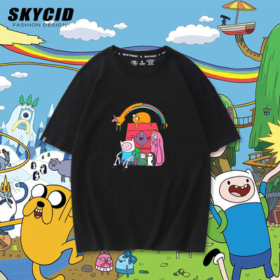 探险活宝Adventure Time阿宝与老皮短袖T恤动漫男女上衣服周边yd