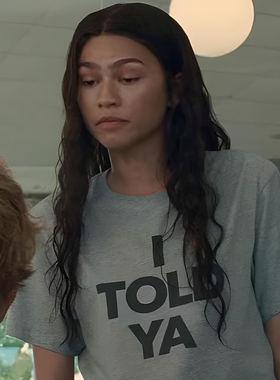 挑战者赞姐赞达亚同款I Told Ya字母短袖t恤男女夏季纯棉上衣LN