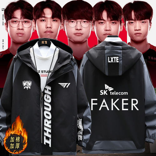 T1战队服Faker同款夹克加棉外套