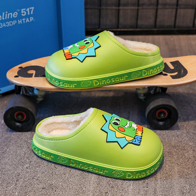 防水儿童棉拖鞋冬季室内毛绒绒