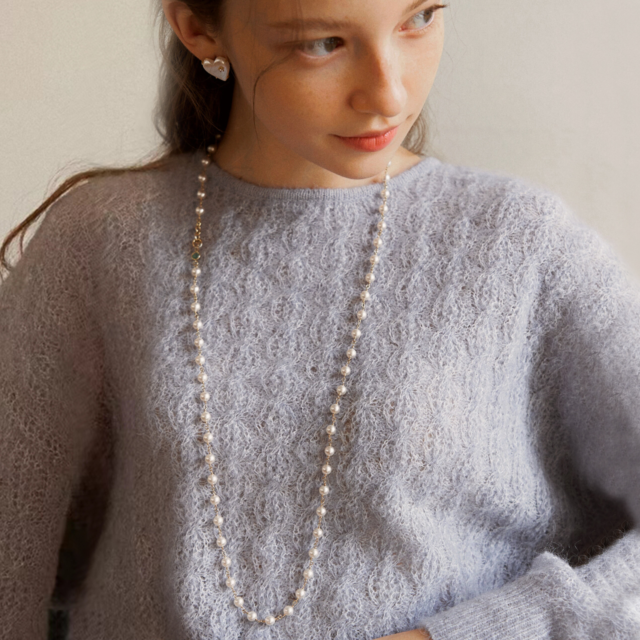 加长可叠带天然淡水珍珠项链