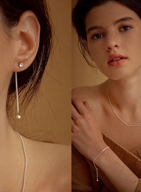 S925纯银天然珍珠耳饰银饰 欧美银色锆石耳饰 显瘦精致无耳洞耳夹