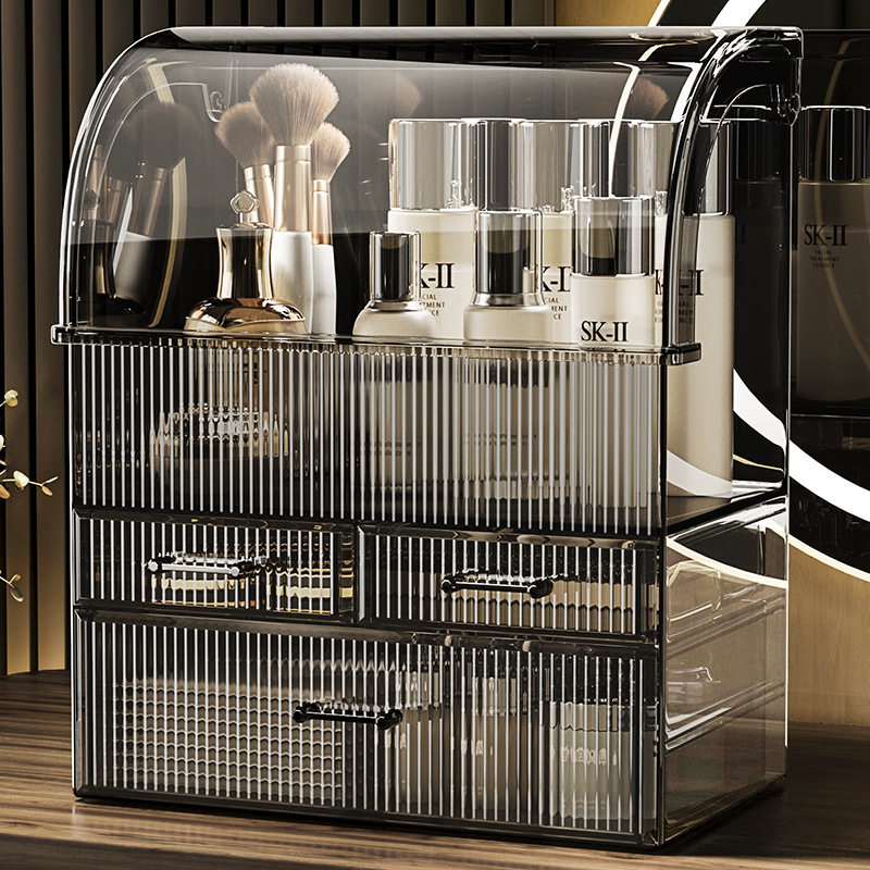 化妆品收纳盒桌面防尘抽屉式高级感大容量梳妆台护肤品口红置物架