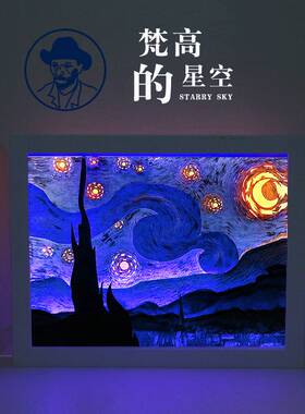 新意夜灯创意礼品星空剪影灯节日氛围伴睡灯朋友礼物d光影纸雕灯