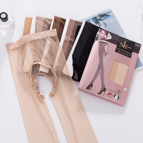 3双装SK8070 性感0D开裆丝袜脚尖透明隐形小开档免脱超薄隐形女