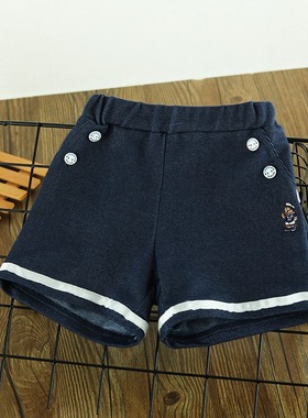 24夏款男女藏蓝色海军风舒适百搭可爱短裤休闲裤TOTM222401A童装