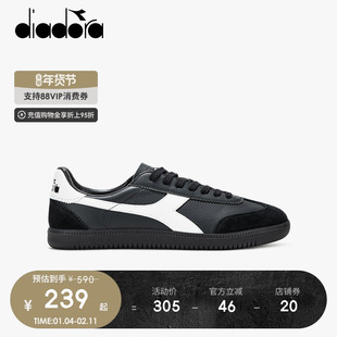 diadora迪亚多纳男女复古休闲T头鞋德训鞋黑色板鞋Saunter EC