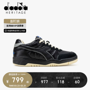 B.560 潮流板鞋 diadora迪亚多纳男子复古低帮运动休闲鞋 黑色时尚