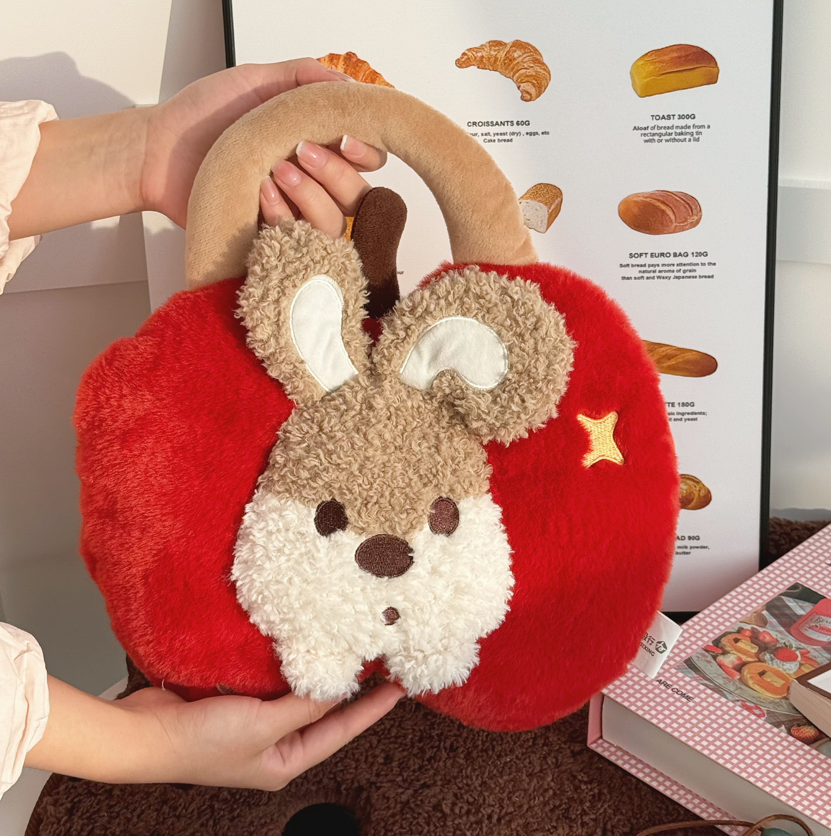 高颜值毛绒小兔充电暖水袋