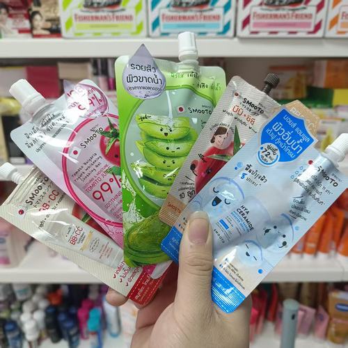 泰国711SMOOTO蜗牛原液番茄酸奶芦荟胶防晒霜保湿凝胶BBCC身体乳