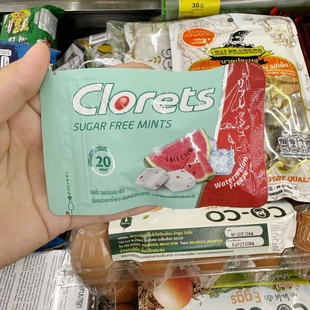 泰国711便利店正品 Clorets无糖薄荷糖强劲清凉薄荷冰爽西瓜味 代购
