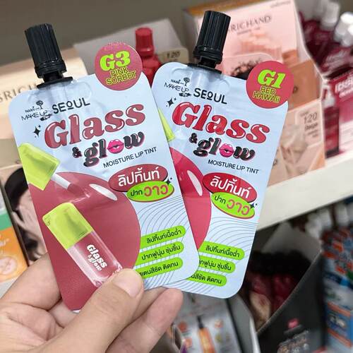 泰国711热销Glass水光玻璃唇釉一抹解锁嘟嘟果汁唇，纯欲风拉满！