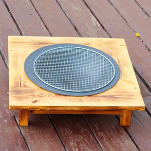 老式铸铁烤火盆农村家用碳火盆实木取暖烤火炉庭院围炉煮茶烧烤架