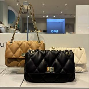OMI欧米万达专柜新款 简约休闲女士腋下单肩斜挎链条女包 时尚