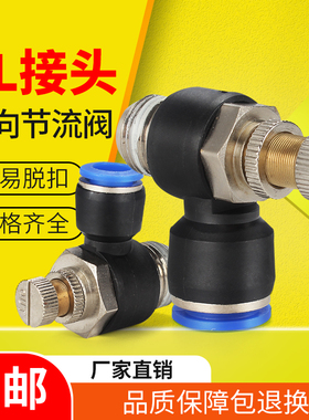 节流阀气动可调SL4-m5气动接头8-02调速阀12-04调节阀气管接头