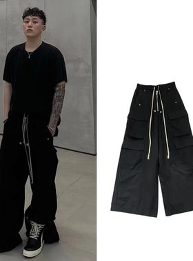 原标RO暗黑风格 23ss新款多口袋工装裤 cargo拖地阔腿喇叭休闲裤