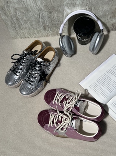 星星做旧鳞片时尚小脏鞋平底休闲板鞋可垫内增高德训鞋子小白鞋