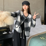 【现货】小香风双面格子妮大衣外套短款301A-8511-P155-K208，女装短外套，2C301
