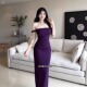 instunning高级感紫色吊带裙礼服女夏季 纯欲风辣妹风包臀裙子 新款