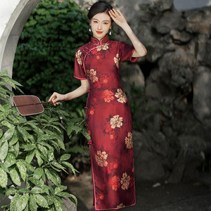 二小姐旗袍｜传统老上海古法全开襟旗袍2024新款女日常改良