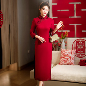 二小姐旗袍｜羊毛长款拜年服冬季旗袍年轻款少女气质高端气质