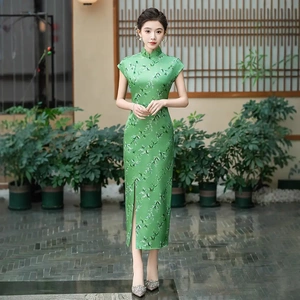 二小姐旗袍｜2025春季新款真丝提花段旗袍中式桑蚕丝连衣裙