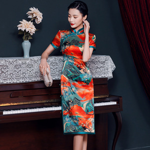 二小姐旗袍｜高端真丝旗袍2024年新款女复古改良桑蚕丝款