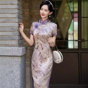 二小姐旗袍｜旗袍新中式女级感新款夏女复古烫金改良