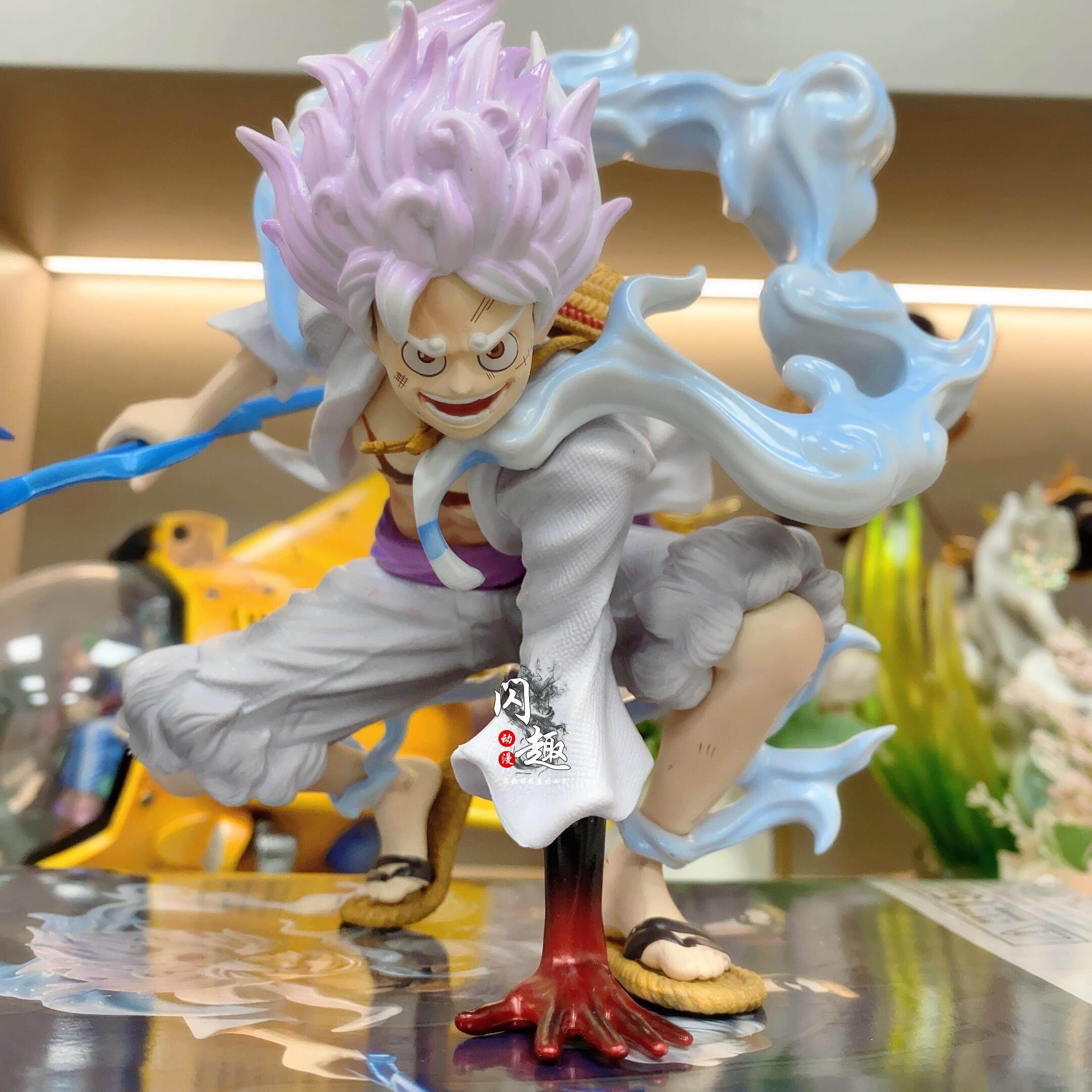 海贼王蹲姿五档尼卡太阳神路飞 闪电特效 抓闪电手办动漫模型摆件