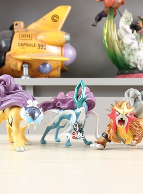 口袋神奇精灵宠物动漫周边摆件凤王亲卫队三圣兽雷公水君炎帝手办