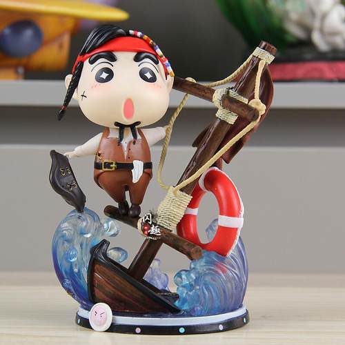 蜡笔小新 加勒比 海盗小新cos德普电影周边 模型动漫手办摆件