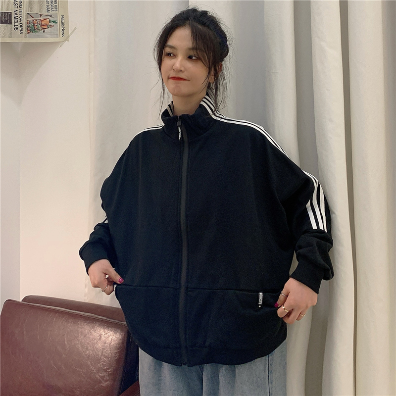 Korean version of Harajuku loose wind super fire sweater zipper cardigan jacket fashion