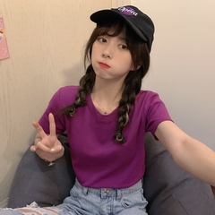 實拍 寬鬆百搭精棉基礎款純色短袖T恤12色