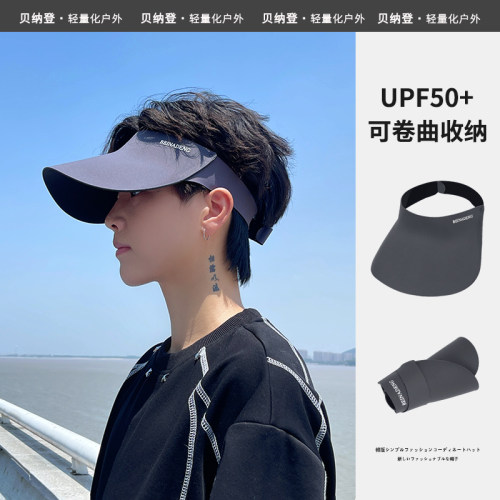 夏季冰丝无痕防晒空顶帽骑行遮阳