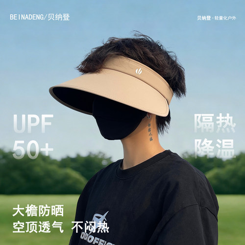 户外大檐防晒空顶帽骑行遮阳帽子