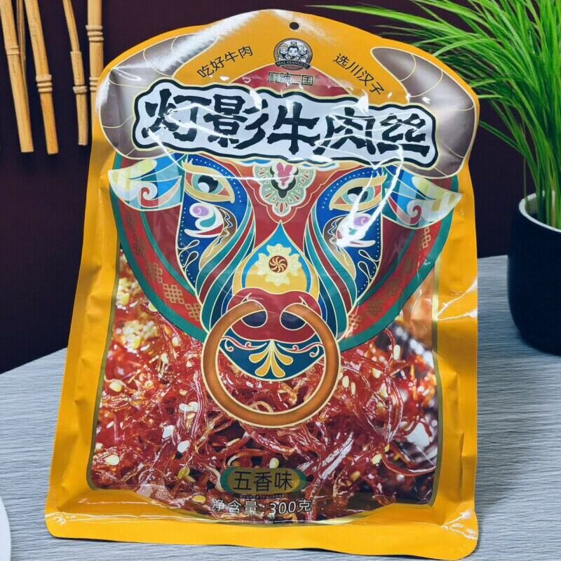 达州灯影牛肉丝300g川汉子麻辣三国灯影牛肉丝独立小包装五香零食