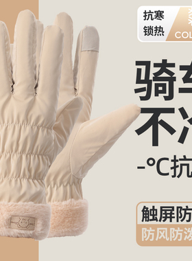 女士加绒保暖手套ovrv2024新款