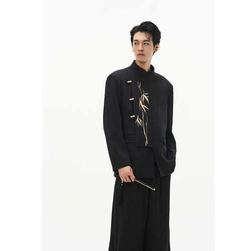 DIBINSAI「折枝金竹」新中式国风西装 绣花宽松休闲西服 男女同款
