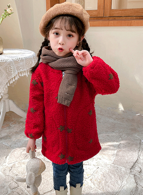 儿童罩衣秋冬长袖女童加绒加厚套羽绒服罩衫宝宝吃饭护衣小孩围衣