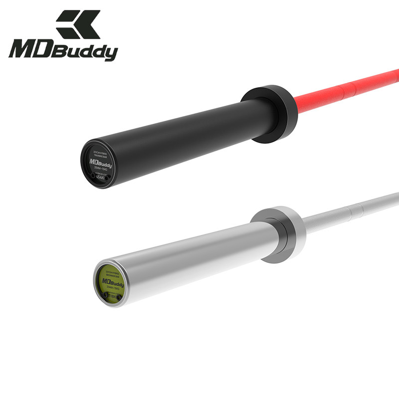 MDBuddy杠铃杆力量举深蹲硬拉2.2米高强度纯钢奥杆家用健身房器材
