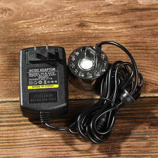 陶瓷鱼缸加湿造景小型假山喷泉专用雾化器12彩灯大雾家用养鱼摆件