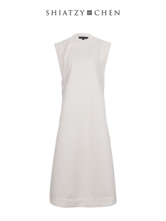 缇花旗袍式 夏姿·陈荷绵系列斜襟浮纹开版 连衣裙 CHEN SHIATZY