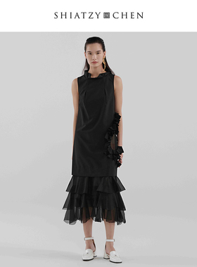 SHIATZY CHEN/夏姿·陈蜃缕系列无袖两件套连衣裙149015
